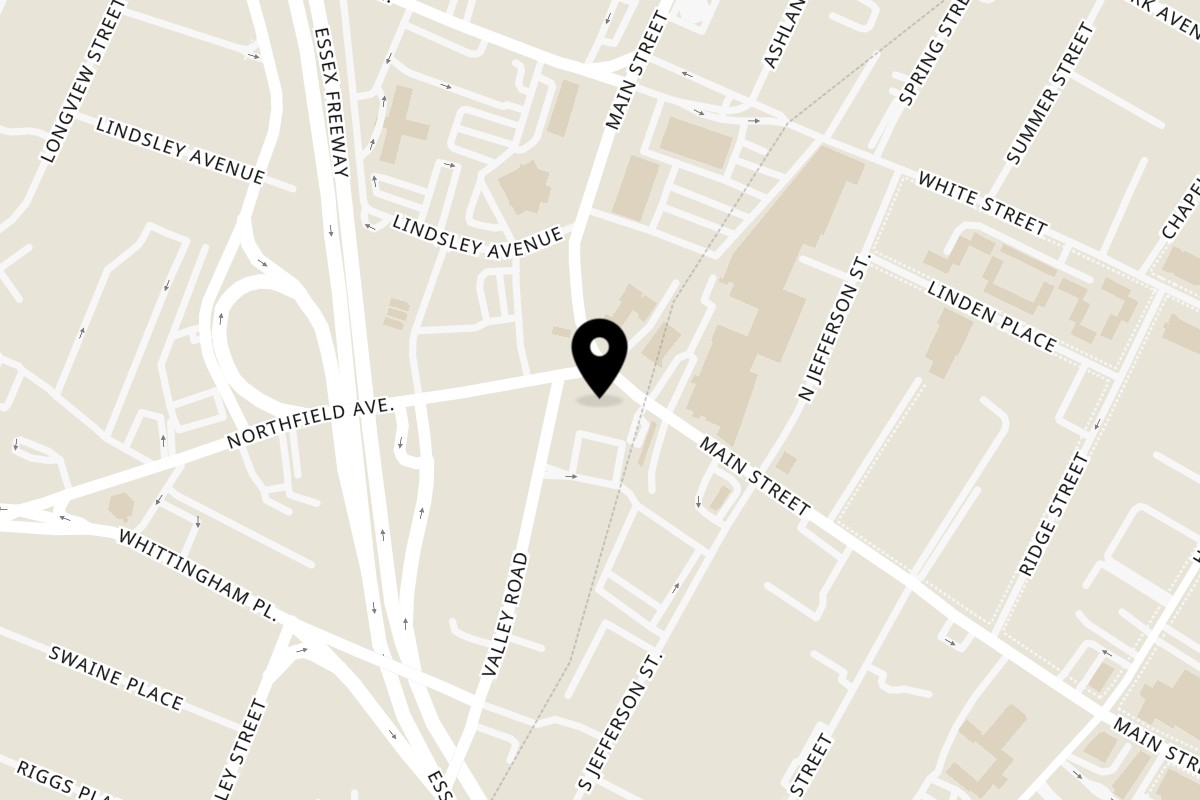 Map showing the location of Benji's Taqueria Mexican Grill West Orange on 14 Main St in West Orange